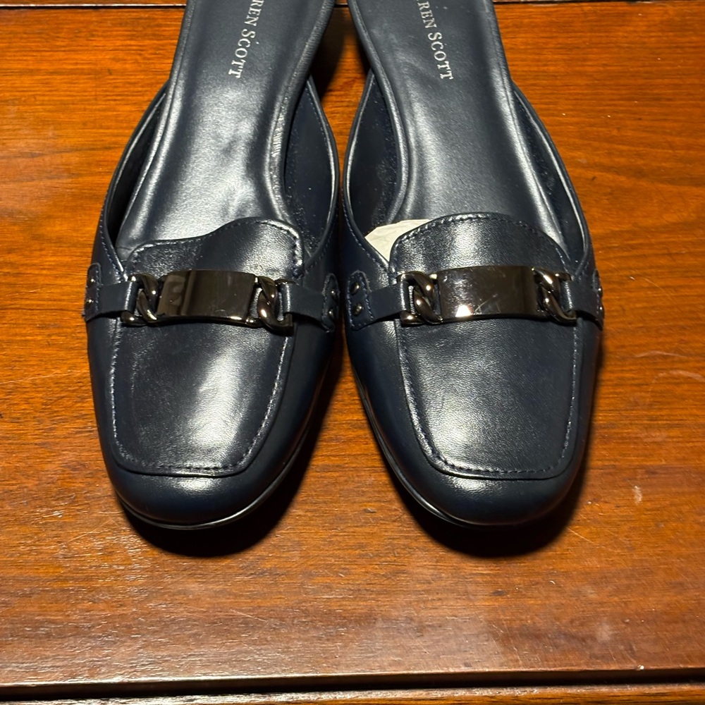 Karen Scott Black Leather Mules Called Dylan Size 8.5